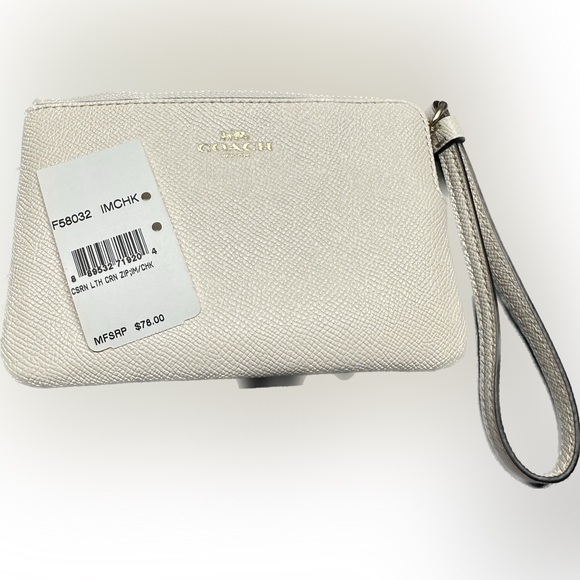 Coach leather cream color wristlet. Never used with tags. - Picture 1 of 3